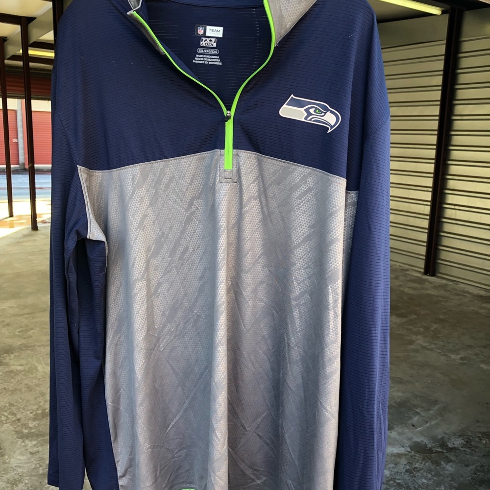 NFL Team Apparel Seattle Seahawks Mens 1/4 Zip Pullover Jacket TX3 Cool Size 2XL - Picture 11 of 12